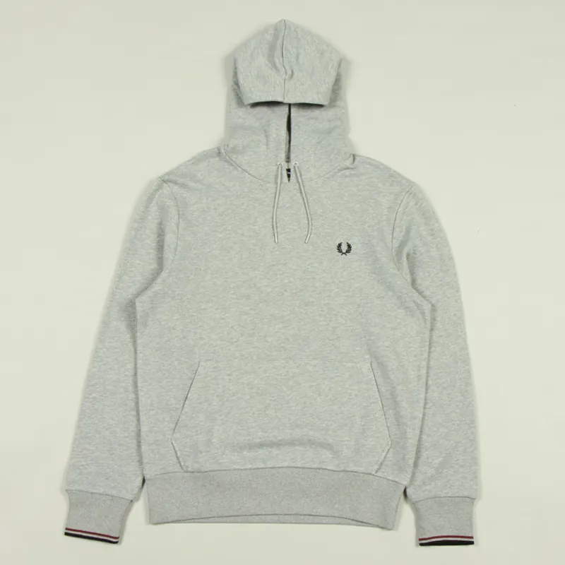 Fred Perry Tipped Hooded Sweatshirt - Steel Marl